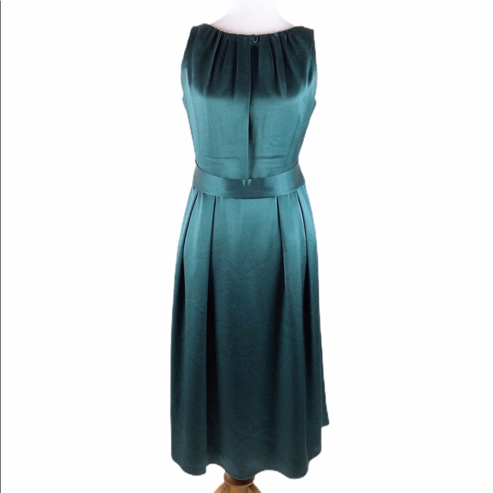 Talbots Emerald Silky A-Line Dress